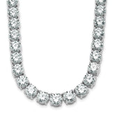 14k White Gold 74 carat Lab Grown Diamond VS+ F+ Complete Round 20 inch Straight Tennis Necklace